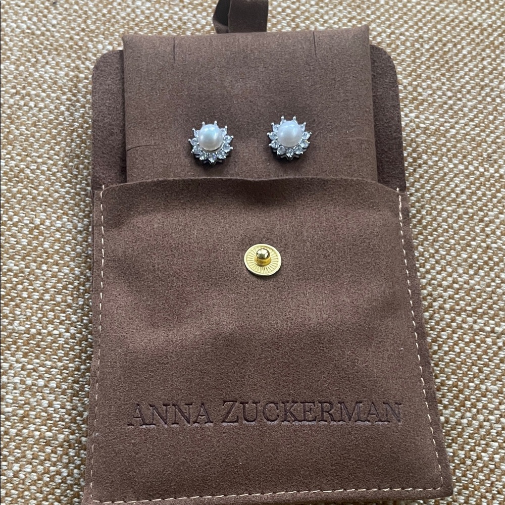 Anna Zuckerman Pearl and Silver Earrings